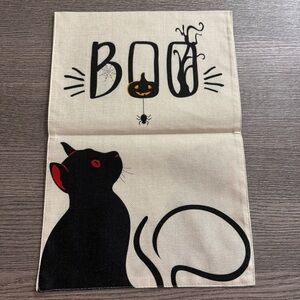 Halloween Boo black cat Garden Flag Decoration  12"x18"